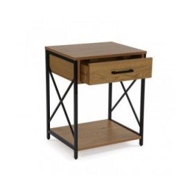 Comodino Versa Nero PVC Legno Metallo 40 x 60 x 48 cm