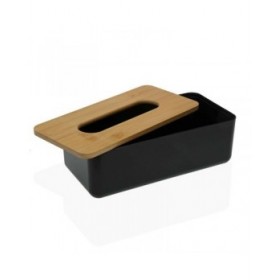 Scatola per foulard Versa Bambù polipropilene 13,1 x 8,6 x 26,1 cm Nero