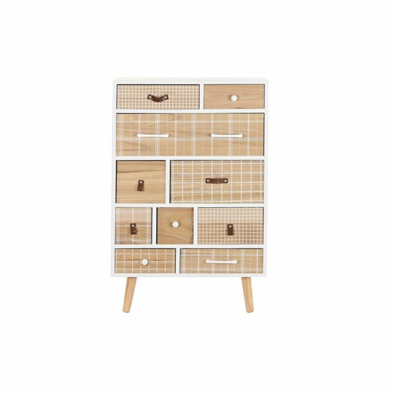 Cassettiera DKD Home Decor Bianco Naturale Legno Legno di paulownia 60 x 26 x 94 cm