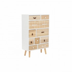 Cassettiera DKD Home Decor Bianco Naturale Legno Legno di paulownia 60 x 26 x 94 cm