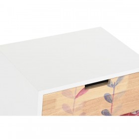 Comodino DKD Home Decor Naturale Bianco Caucciù Rosso Granato Legno di paulownia 40 x 30 x 48 cm