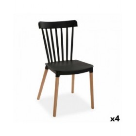 Sedia Versa Nero 52,5 x 80 x 43 cm (4 Unità)
