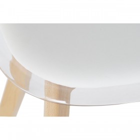 Sedia da Sala da Pranzo DKD Home Decor Bianco Trasparente Naturale Legno Policarbonato 54 x 47 x 81 cm