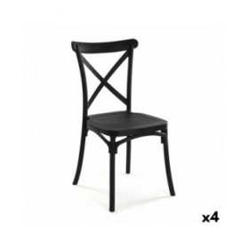 Sedia Versa Nero 43 x 88 x 43 cm (4 Unità)