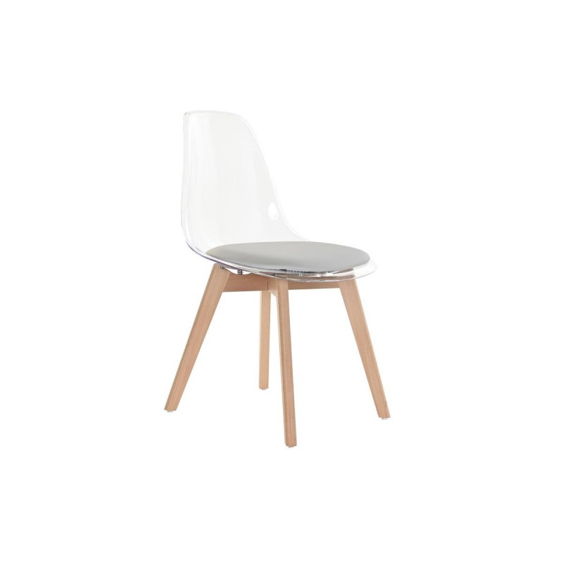 Sedia da Sala da Pranzo DKD Home Decor Grigio Legno Policarbonato 54 x 47 x 81 cm