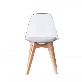 Sedia da Sala da Pranzo DKD Home Decor Grigio Legno Policarbonato 54 x 47 x 81 cm