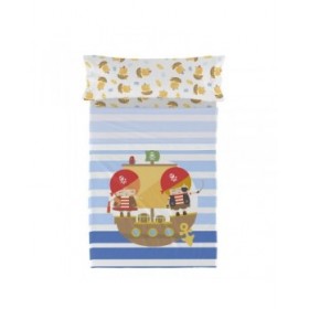Set di Lenzuola HappyFriday Happynois Pirate Ship Multicolore Singolo 2 Pezzi