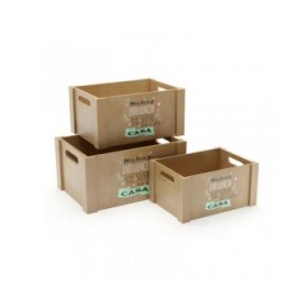 Set di Scatole Decorative Versa Legno (3 Pezzi)