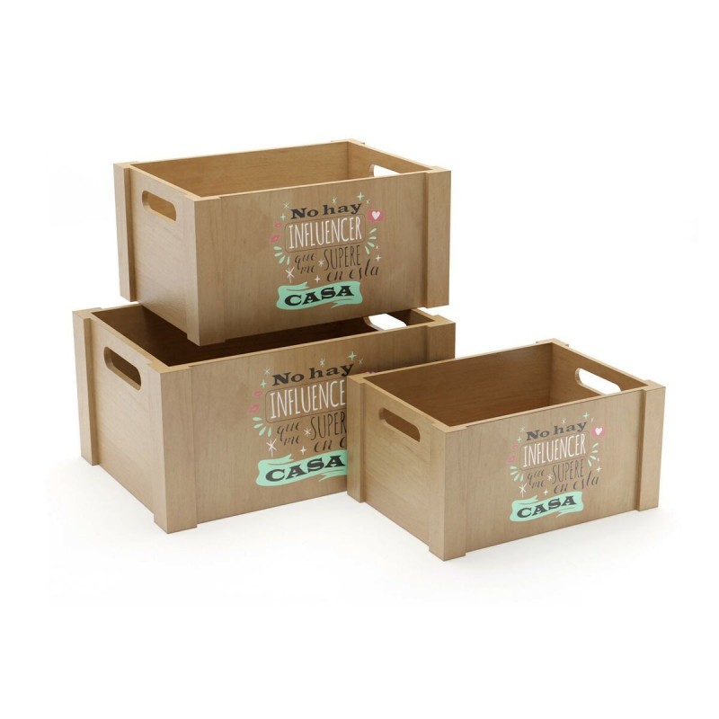 Set di Scatole Decorative Versa Legno (3 Pezzi)