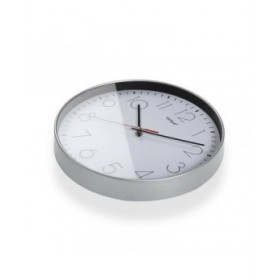 Orologio da Parete Versa Bianco Argentato Plastica Quarzo 4,3 x 30,5 x 30,5 cm