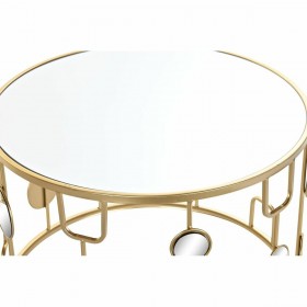 Set di 2 Tavolini DKD Home Decor Specchio Dorato Metallo (80 x 80 x 45 cm) (2 pcs)