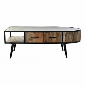 Tavolino da Caffè DKD Home Decor Metallo Legno di mango 30 x 40 cm 130 x 70 x 46 cm