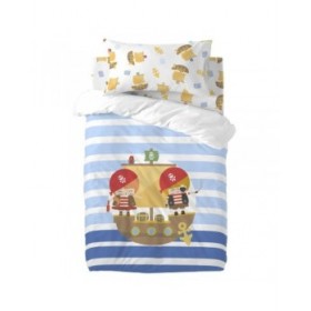 Set di copripiumino HappyFriday Happynois Pirate Ship Multicolore Culla Neonato 2 Pezzi