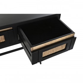 Ingresso DKD Home Decor Naturale Nero Rattan Legno di mango (125 x 40 x 76 cm)