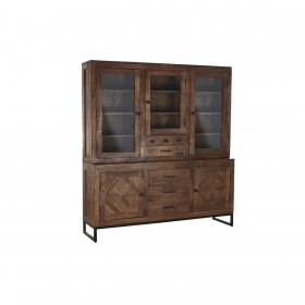 Stand Espositore DKD Home Decor Marrone Teca Metallo (160 x 40 x 175 cm)