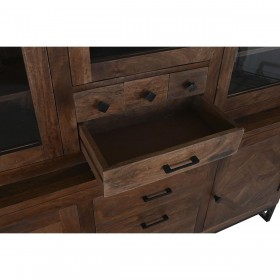 Stand Espositore DKD Home Decor Marrone Teca Metallo (160 x 40 x 175 cm)