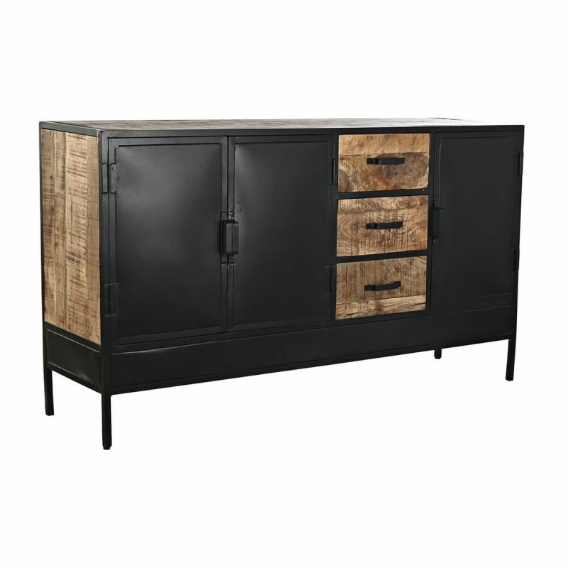 Credenza DKD Home Decor Marrone Nero Metallo Legno di mango (160 x 40 x 90 cm)