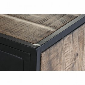 Credenza DKD Home Decor Marrone Nero Metallo Legno di mango (160 x 40 x 90 cm)