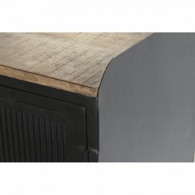 Credenza DKD Home Decor Naturale Nero Dorato Metallo Legno di mango (145 x 40 x 85 cm)