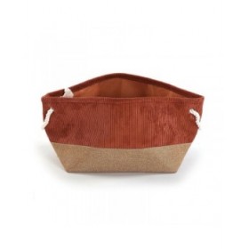 Cestino Multiuso Versa Corduroy 29 x 27 x 39 cm Terracotta