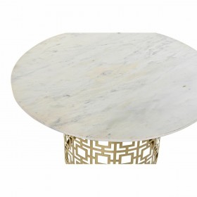 Tavolino da Caffè DKD Home Decor Bianco Dorato Metallo Marmo 76 x 76 x 43 cm