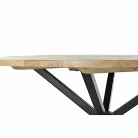 Tavolo da Pranzo DKD Home Decor 127 x 127 x 75 cm Naturale Nero Metallo Alluminio Legno di mango