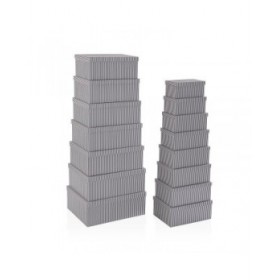 Set di Scatole Decorative Versa Grigio Cartone (15 Pezzi)