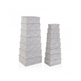 Set di Scatole Decorative Versa Cartone Piume (15 Pezzi)