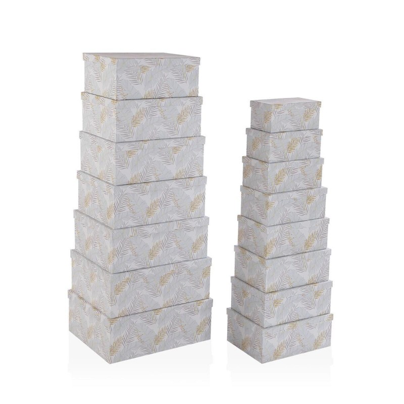 Set di Scatole Decorative Versa Cartone Piume (15 Pezzi)