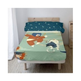 Set di Lenzuola HappyFriday Mr Fox The Warrior Multicolore 2 Pezzi