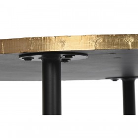 Tavolino da Caffè DKD Home Decor Glamour Nero Dorato Legno Metallo 85 x 85 x 45 cm