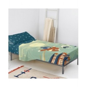 Set di Lenzuola HappyFriday Mr Fox The Warrior Multicolore 2 Pezzi