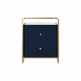 Comodino DKD Home Decor 60 x 35 x 74 cm Cristallo Azzurro Dorato