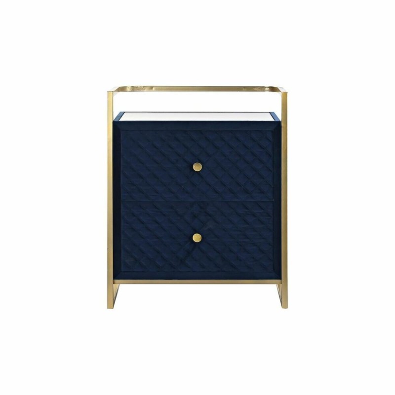Comodino DKD Home Decor 60 x 35 x 74 cm Cristallo Azzurro Dorato