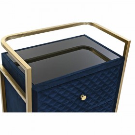 Comodino DKD Home Decor 60 x 35 x 74 cm Cristallo Azzurro Dorato