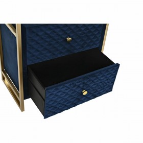Comodino DKD Home Decor 60 x 35 x 74 cm Cristallo Azzurro Dorato