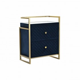 Comodino DKD Home Decor 60 x 35 x 74 cm Cristallo Azzurro Dorato