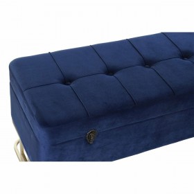 Panca DKD Home Decor   Azzurro Dorato Metallo Velluto (90 x 40 x 47 cm)