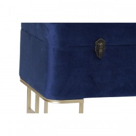 Panca DKD Home Decor   Azzurro Dorato Metallo Velluto (90 x 40 x 47 cm)