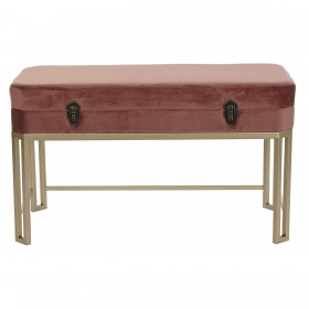 Panca DKD Home Decor   Rosa Dorato Metallo Velluto (80 x 40 x 47 cm)
