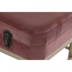 Panca DKD Home Decor   Rosa Dorato Metallo Velluto (80 x 40 x 47 cm)