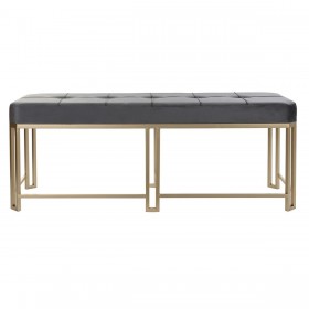 Panca DKD Home Decor   Grigio Metallo Velluto (120 x 40 x 47 cm)