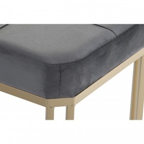 Panca DKD Home Decor   Grigio Metallo Velluto (120 x 40 x 47 cm)