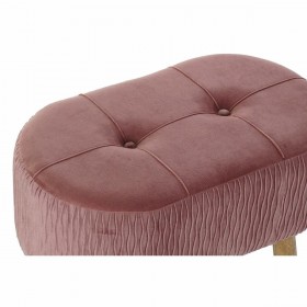 Panca DKD Home Decor   Naturale Rosa Legno Velluto (60 x 35 x 36 cm)