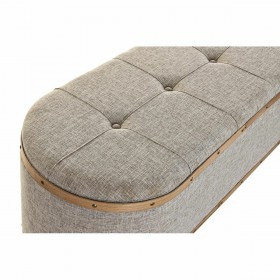 Panca DKD Home Decor   Beige Naturale Legno Metallo Plastica 30 x 40 cm 120 x 44 x 43 cm