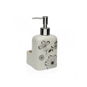 Dispenser di Sapone Versa Ceramica ABS Dolomite Fiori 9 x 18,5 x 8 cm