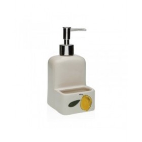 Dispenser di Sapone Versa Ceramica ABS Dolomite Limone 9 x 18,5 x 8 cm