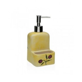 Dispenser di Sapone Versa Ceramica ABS Dolomite Oliva 9 x 18,5 x 8 cm