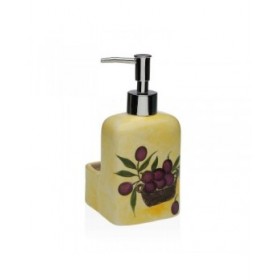 Dispenser di Sapone Versa Ceramica ABS Dolomite Oliva 9 x 18,5 x 8 cm