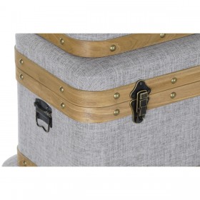 Set di Bauli DKD Home Decor 60 x 36 x 34 cm Naturale Grigio Legno